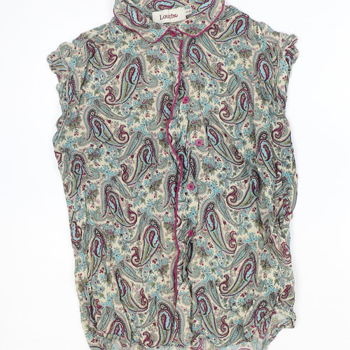Louche Womens Multicoloured Paisley Viscose Basic Button-Up Size 12 Collared