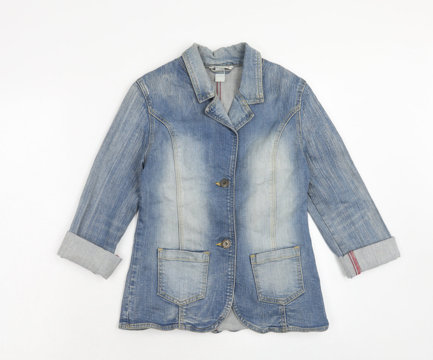 H&M Girls Blue Jacket Blazer Size 12-13 Years Button