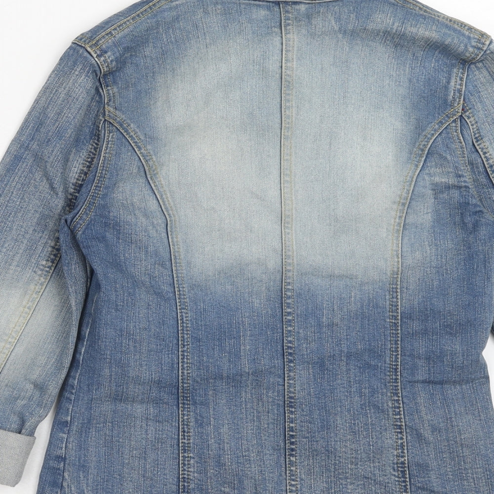 H&M Girls Blue Jacket Blazer Size 12-13 Years Button