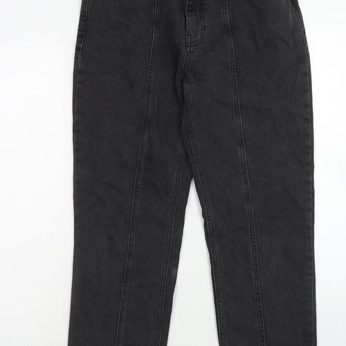 AsYou Womens Black Cotton Straight Jeans Size 30 in Regular Zip