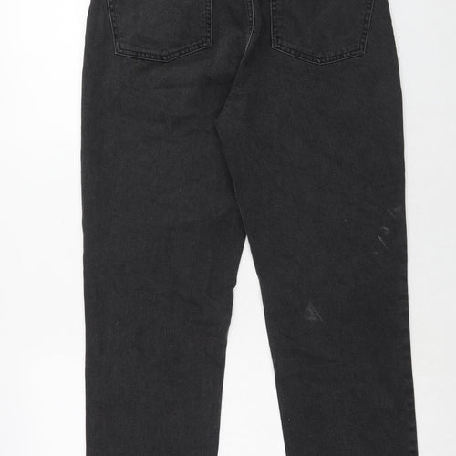 AsYou Womens Black Cotton Straight Jeans Size 30 in Regular Zip