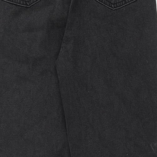 AsYou Womens Black Cotton Straight Jeans Size 30 in Regular Zip