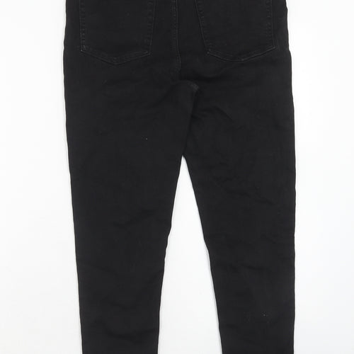 Marks and Spencer Womens Black Cotton Skinny Jeans Size 12 Regular Zip