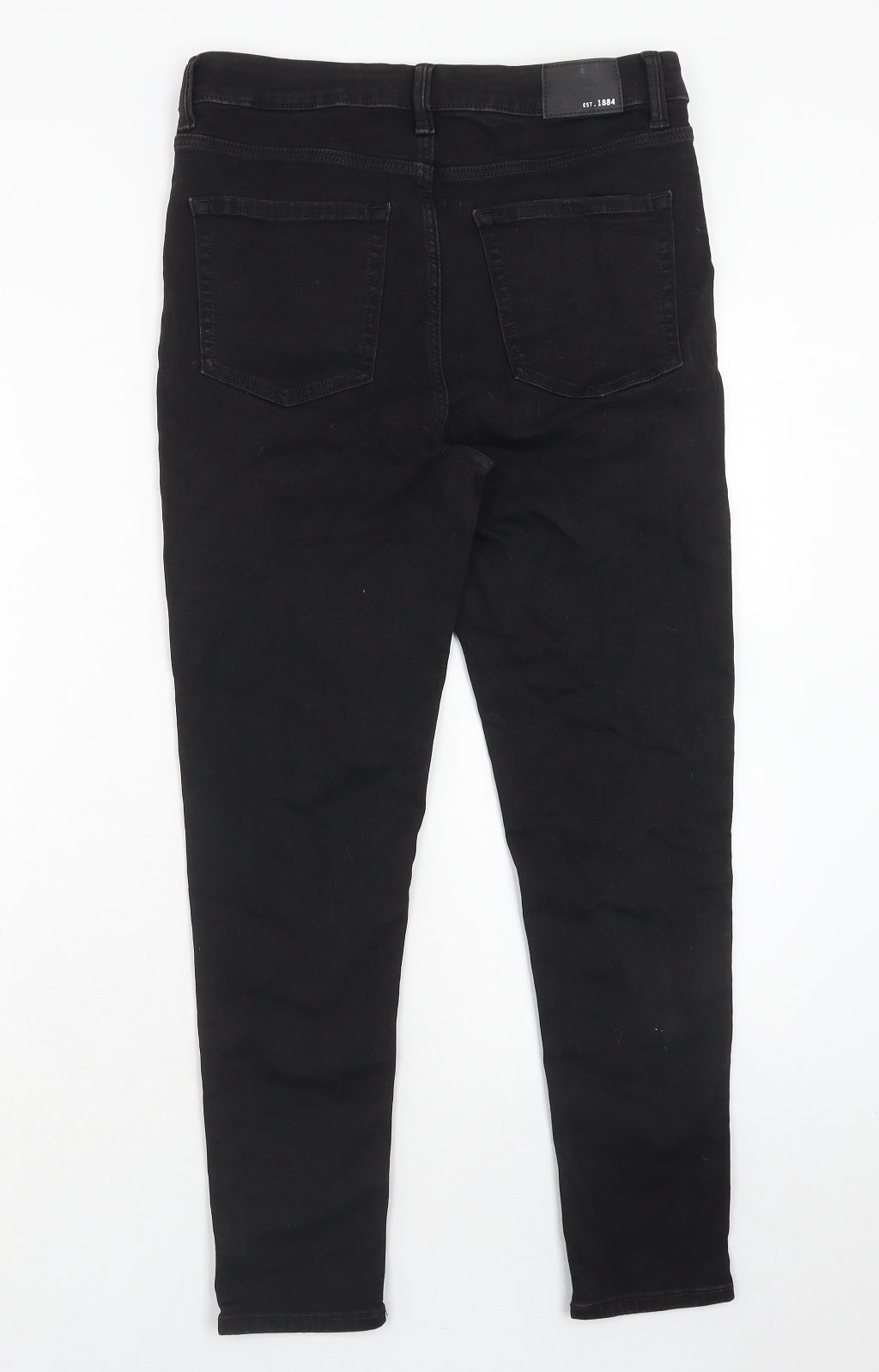 Marks and Spencer Womens Black Cotton Skinny Jeans Size 12 Regular Zip