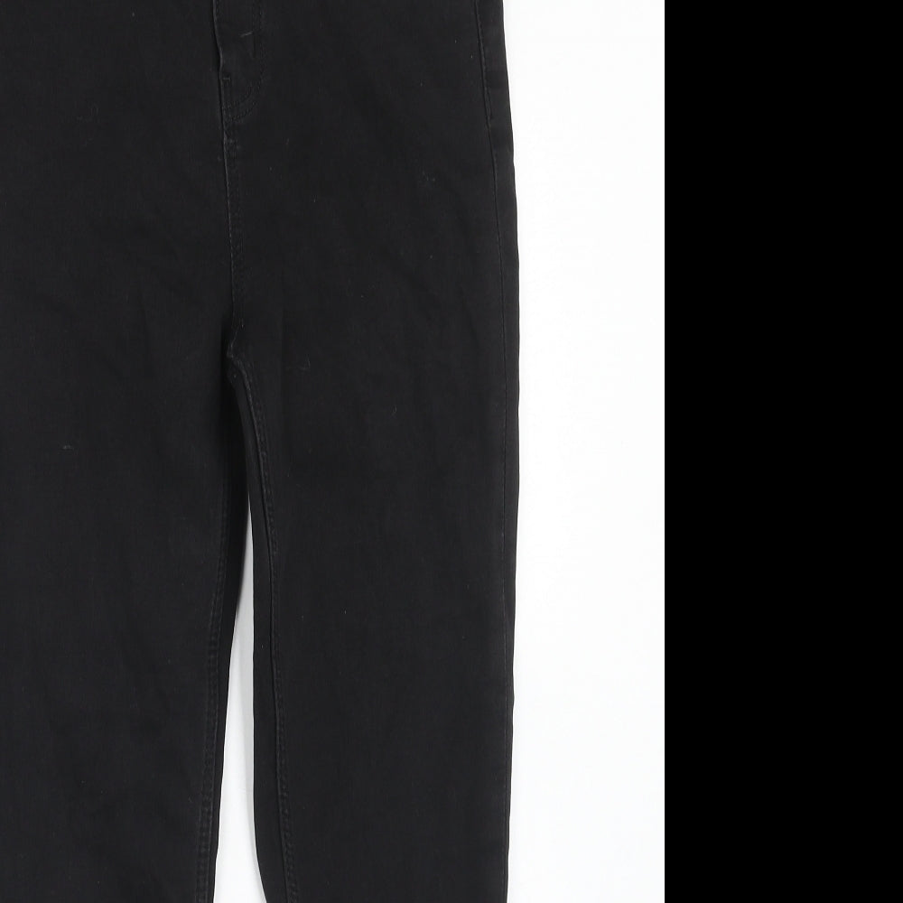 Marks and Spencer Womens Black Cotton Skinny Jeans Size 12 Regular Zip