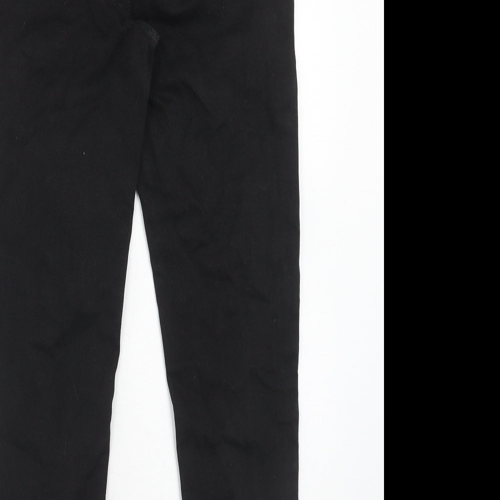 Marks and Spencer Womens Black Cotton Skinny Jeans Size 12 Regular Zip