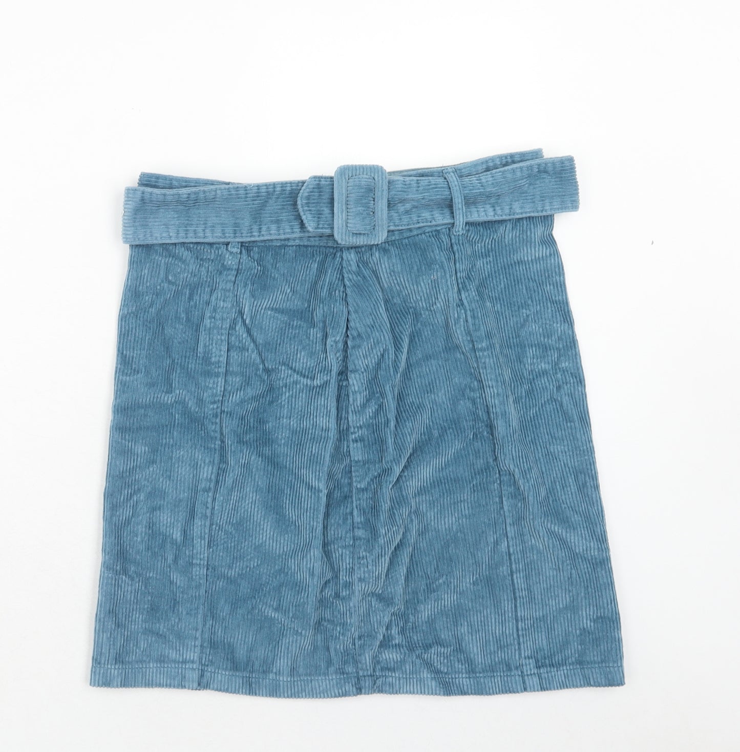 Atmosphere Womens Blue Cotton Skort Skirt Size 12 Zip - Belt Inlcuded