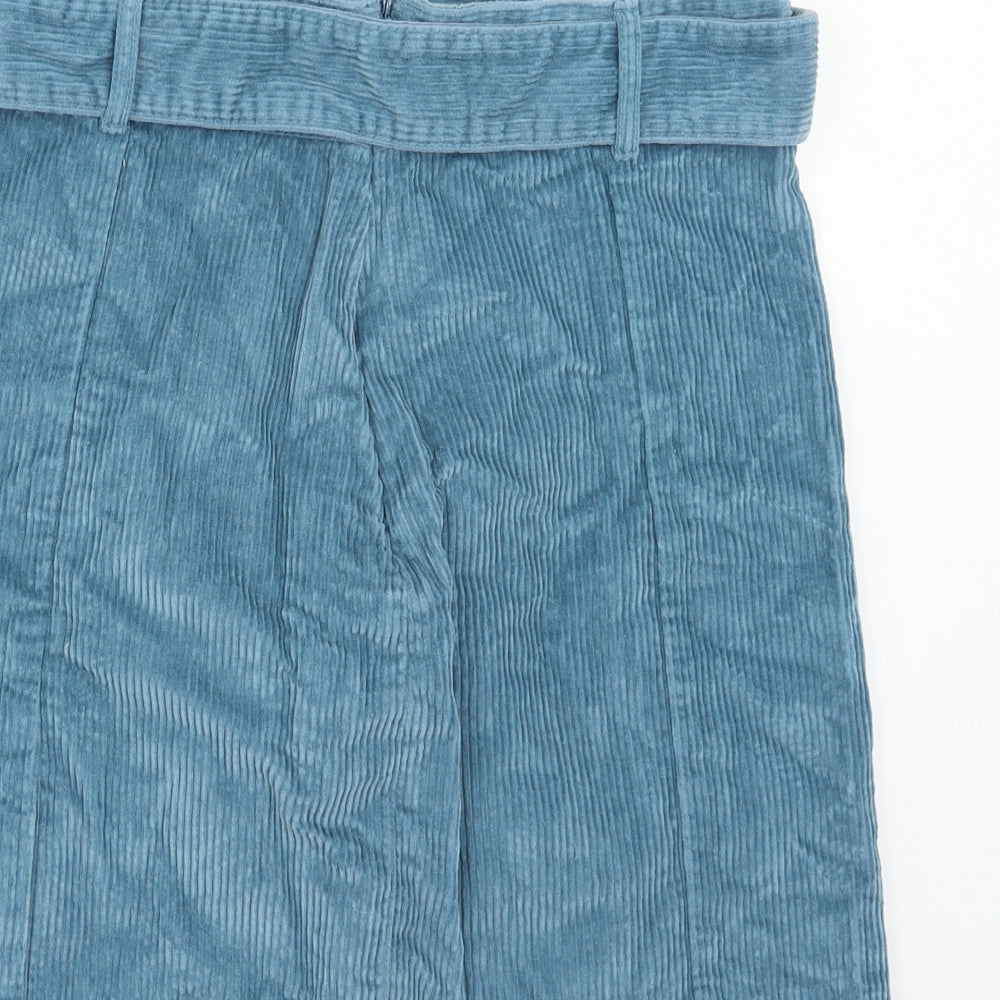 Atmosphere Womens Blue Cotton Skort Skirt Size 12 Zip - Belt Inlcuded