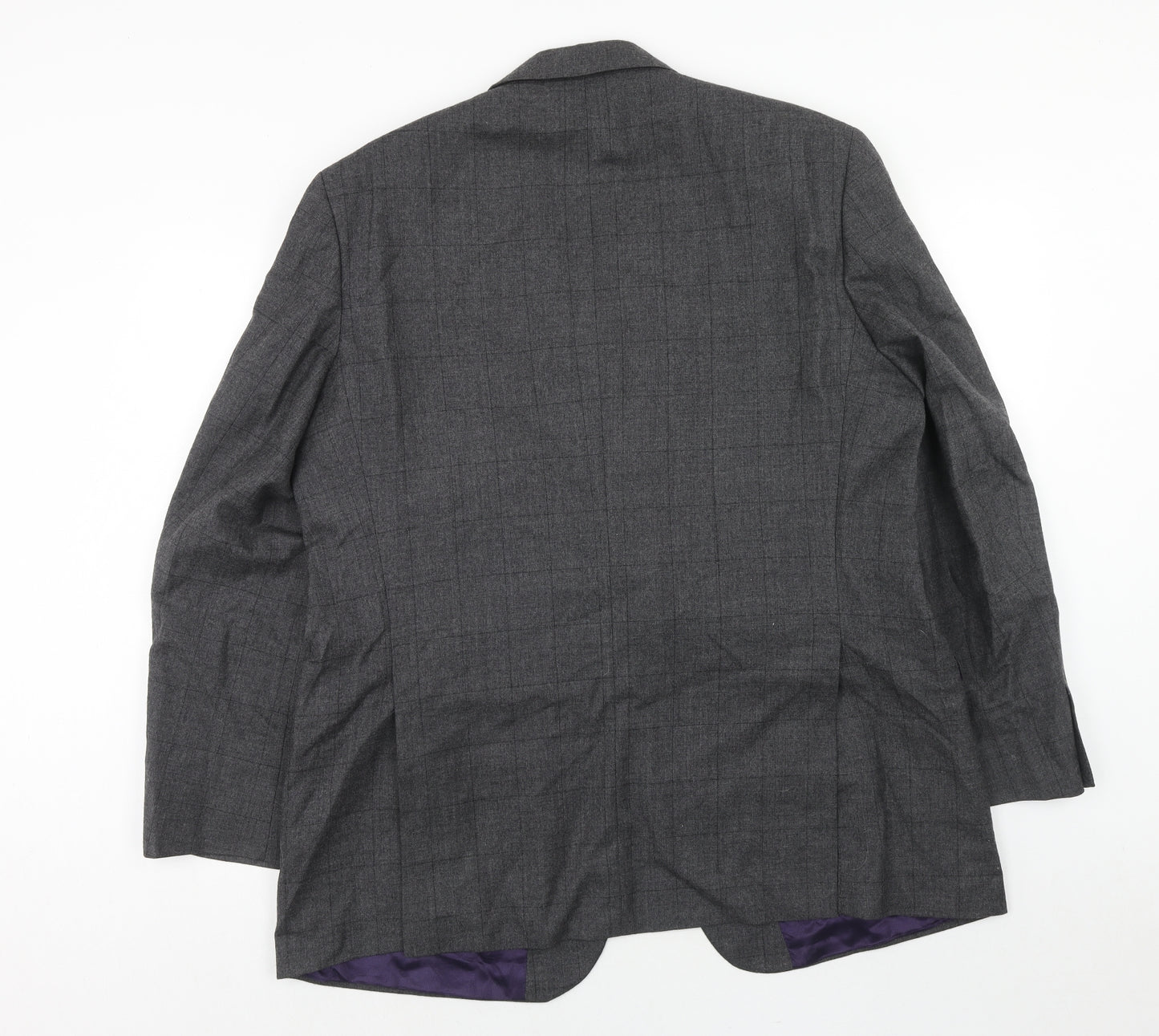Marks and Spencer Mens Grey Check Wool Jacket Suit Jacket Size 44 Regular