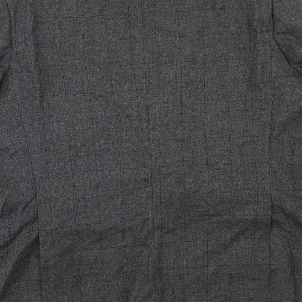 Marks and Spencer Mens Grey Check Wool Jacket Suit Jacket Size 44 Regular