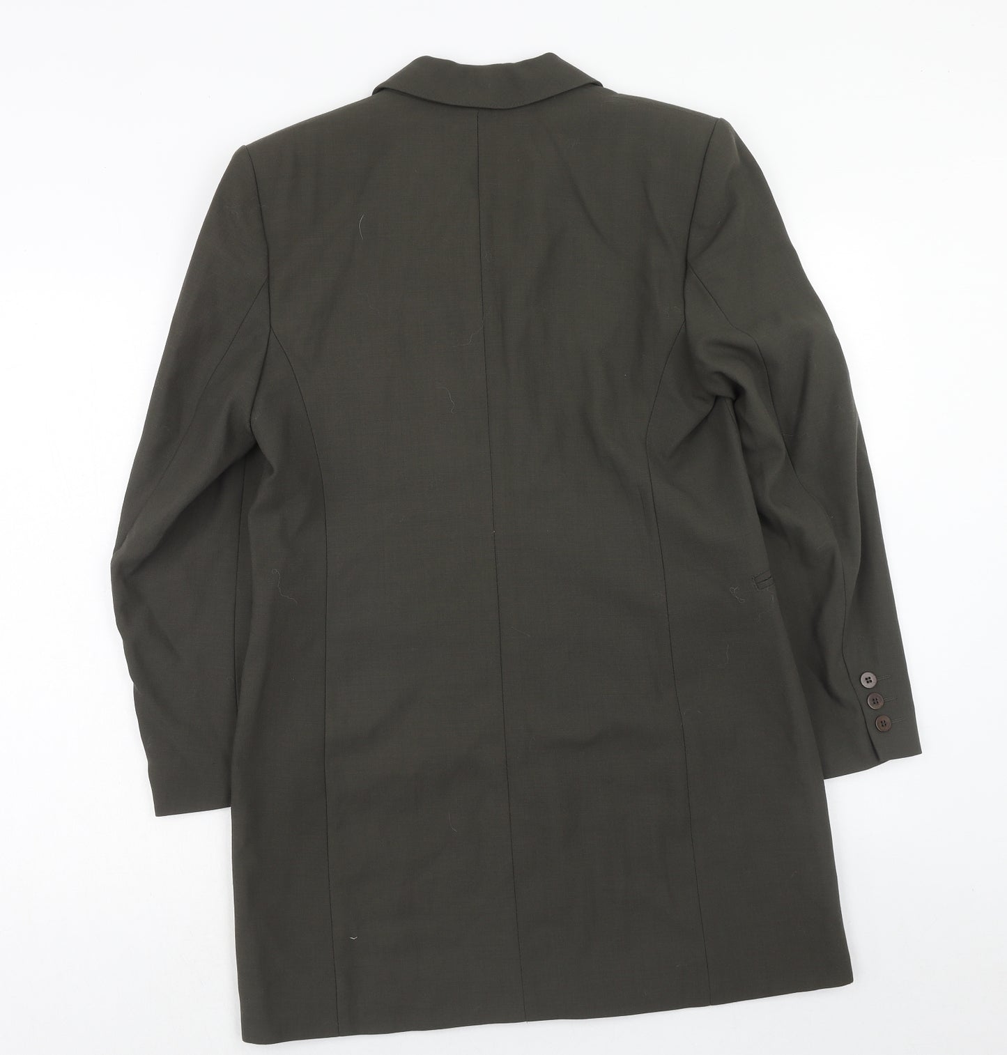 Marks and Spencer Womens Grey Wool Jacket Blazer Size 12 - Longline Blazer
