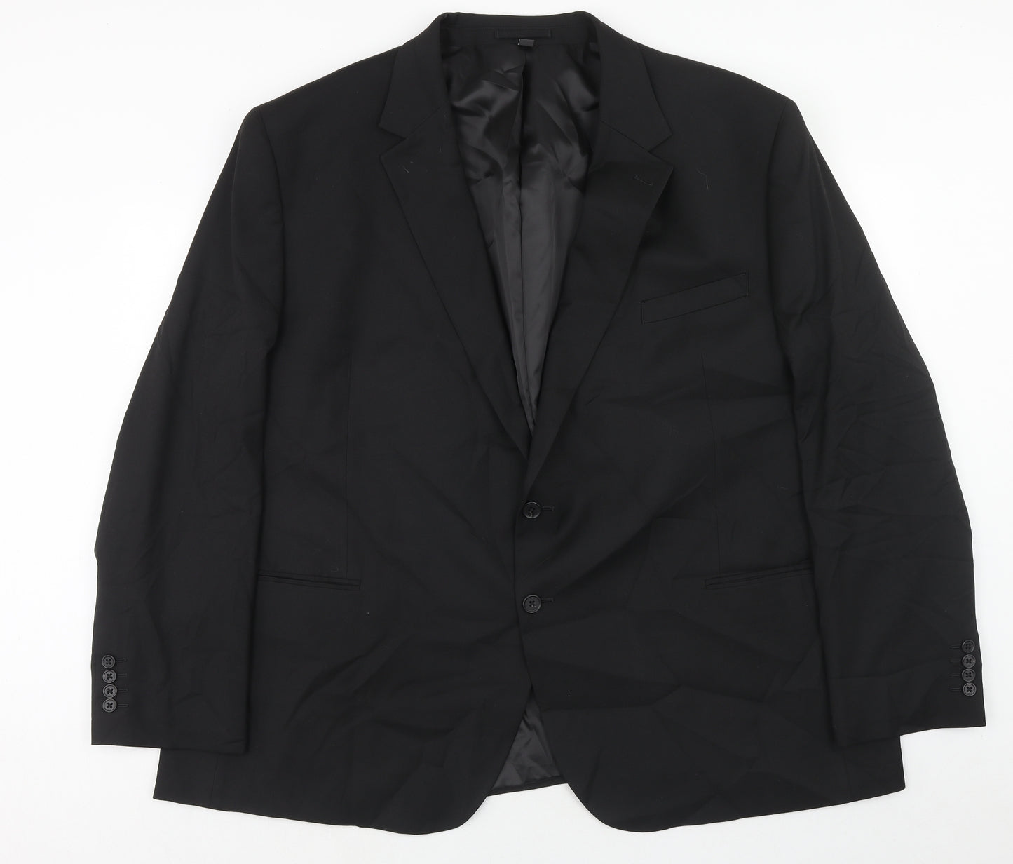 Marks and Spencer Mens Black Polyacrylate Fibre Jacket Suit Jacket Size 54 Regular