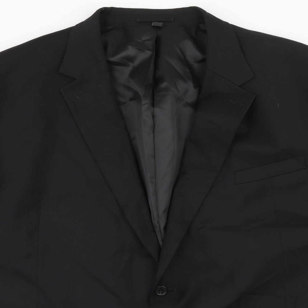 Marks and Spencer Mens Black Polyacrylate Fibre Jacket Suit Jacket Size 54 Regular