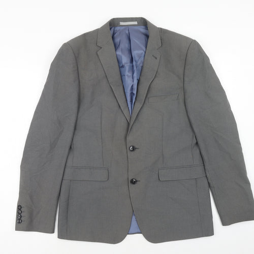 Burton Mens Grey Polyester Jacket Suit Jacket Size 40 Regular