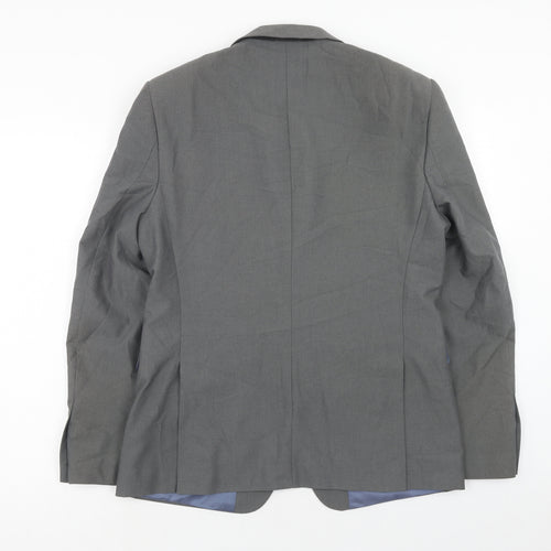 Burton Mens Grey Polyester Jacket Suit Jacket Size 40 Regular