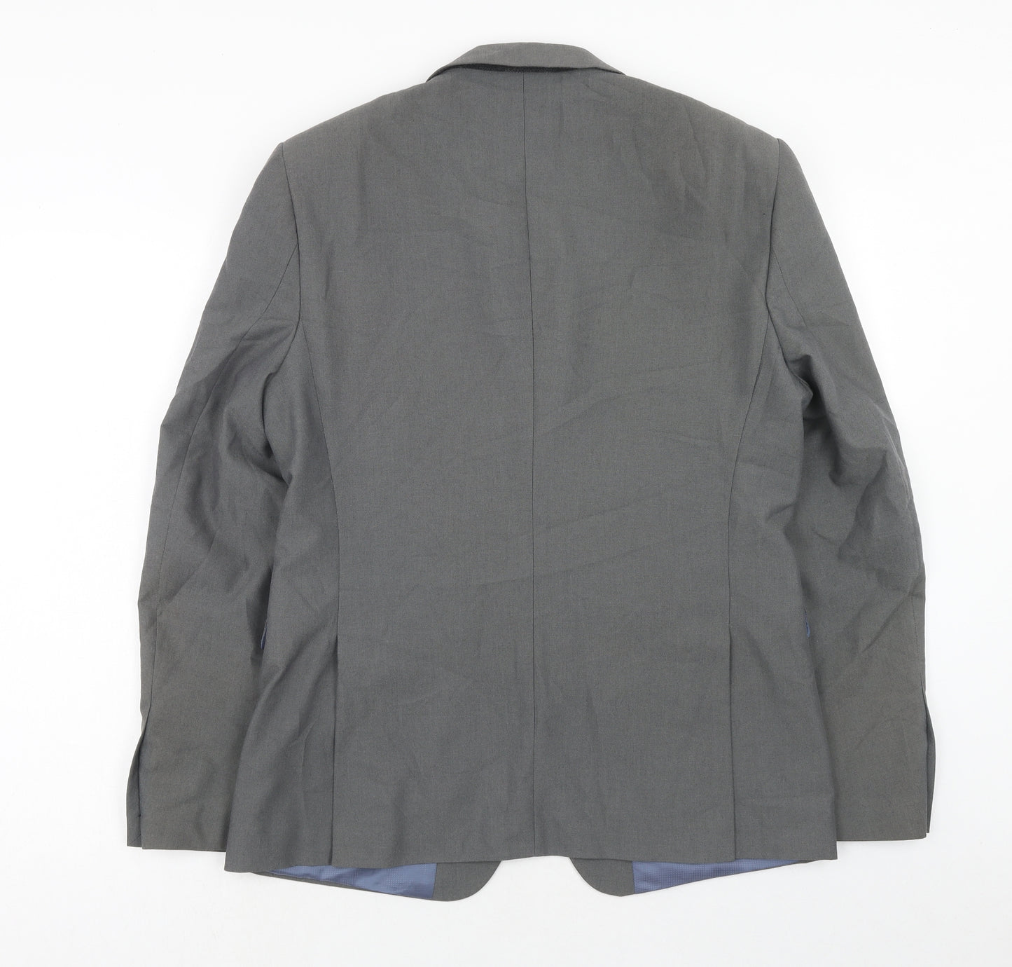 Burton Mens Grey Polyester Jacket Suit Jacket Size 40 Regular