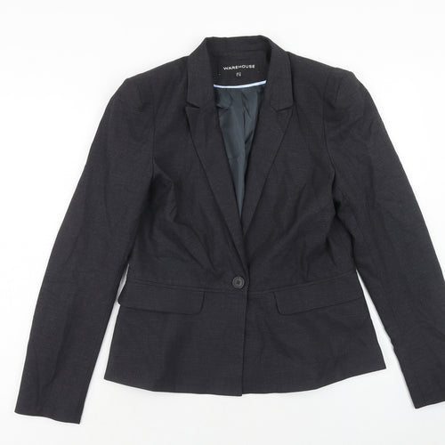 Warehouse Womens Grey Polyester Jacket Suit Jacket Size 14
