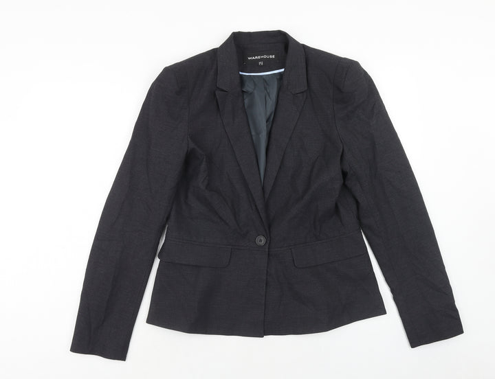 Warehouse Womens Grey Polyester Jacket Suit Jacket Size 14