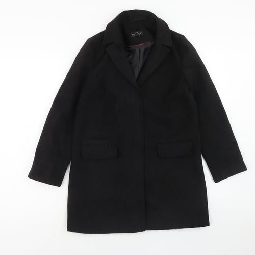Topshop Womens Black Overcoat Coat Size 4 Zip