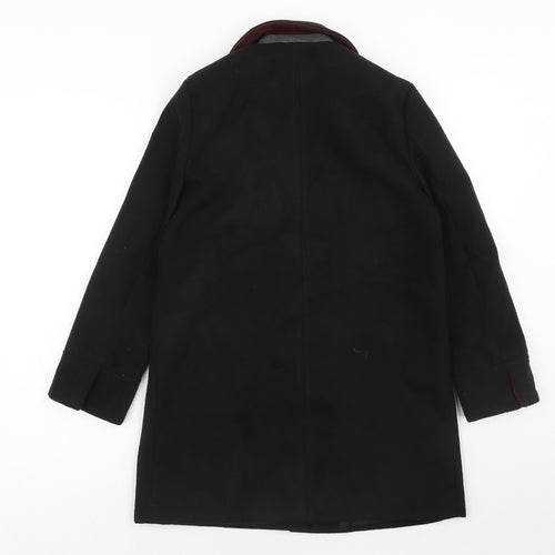 Topshop Womens Black Overcoat Coat Size 4 Zip