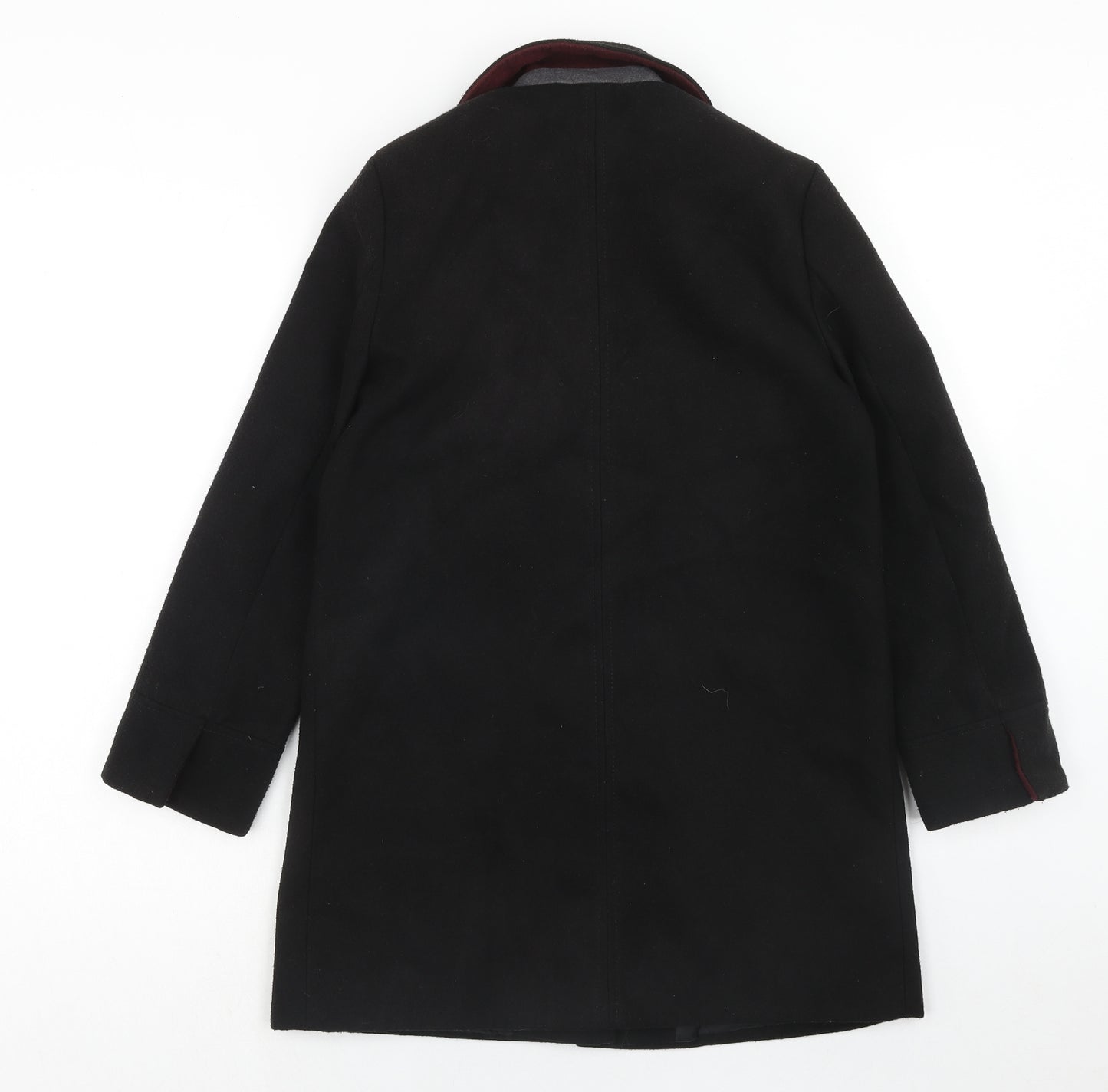 Topshop Womens Black Overcoat Coat Size 4 Zip