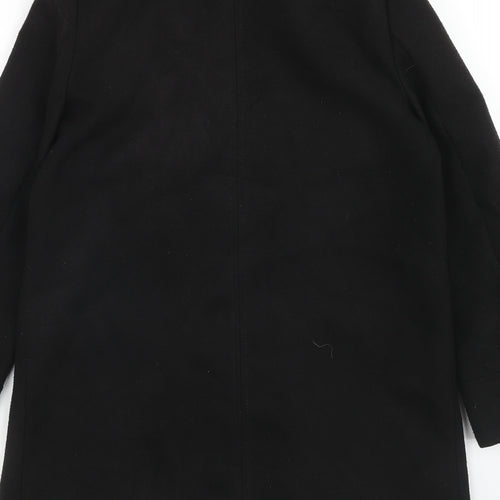 Topshop Womens Black Overcoat Coat Size 4 Zip