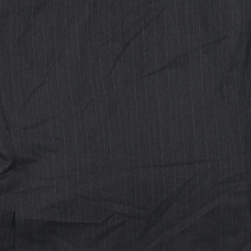 Harbarry of England Mens Grey Striped Wool Jacket Suit Jacket Size 46 Regular