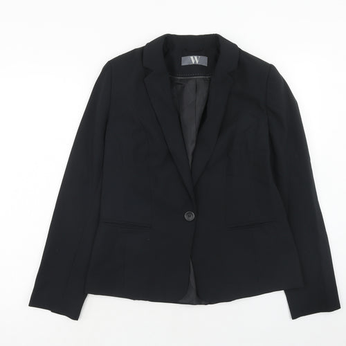 BHS Womens Black Polyester Jacket Suit Jacket Size 12