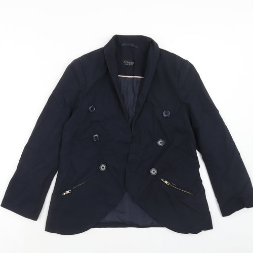 Topshop Womens Blue Jacket Blazer Size 8