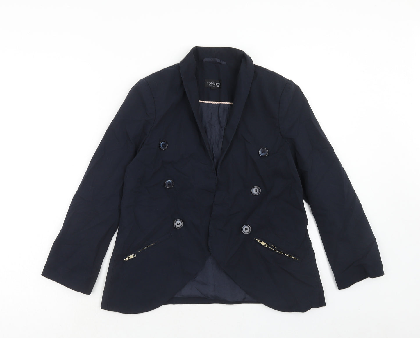 Topshop Womens Blue Jacket Blazer Size 8