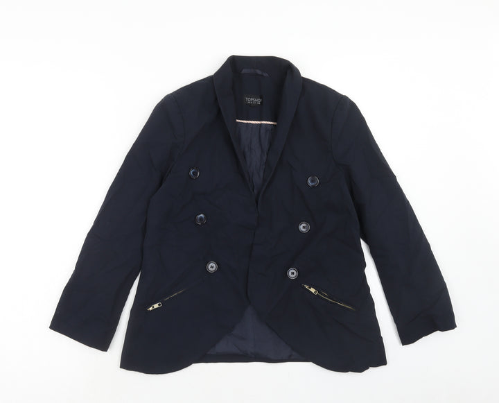 Topshop Womens Blue Jacket Blazer Size 8