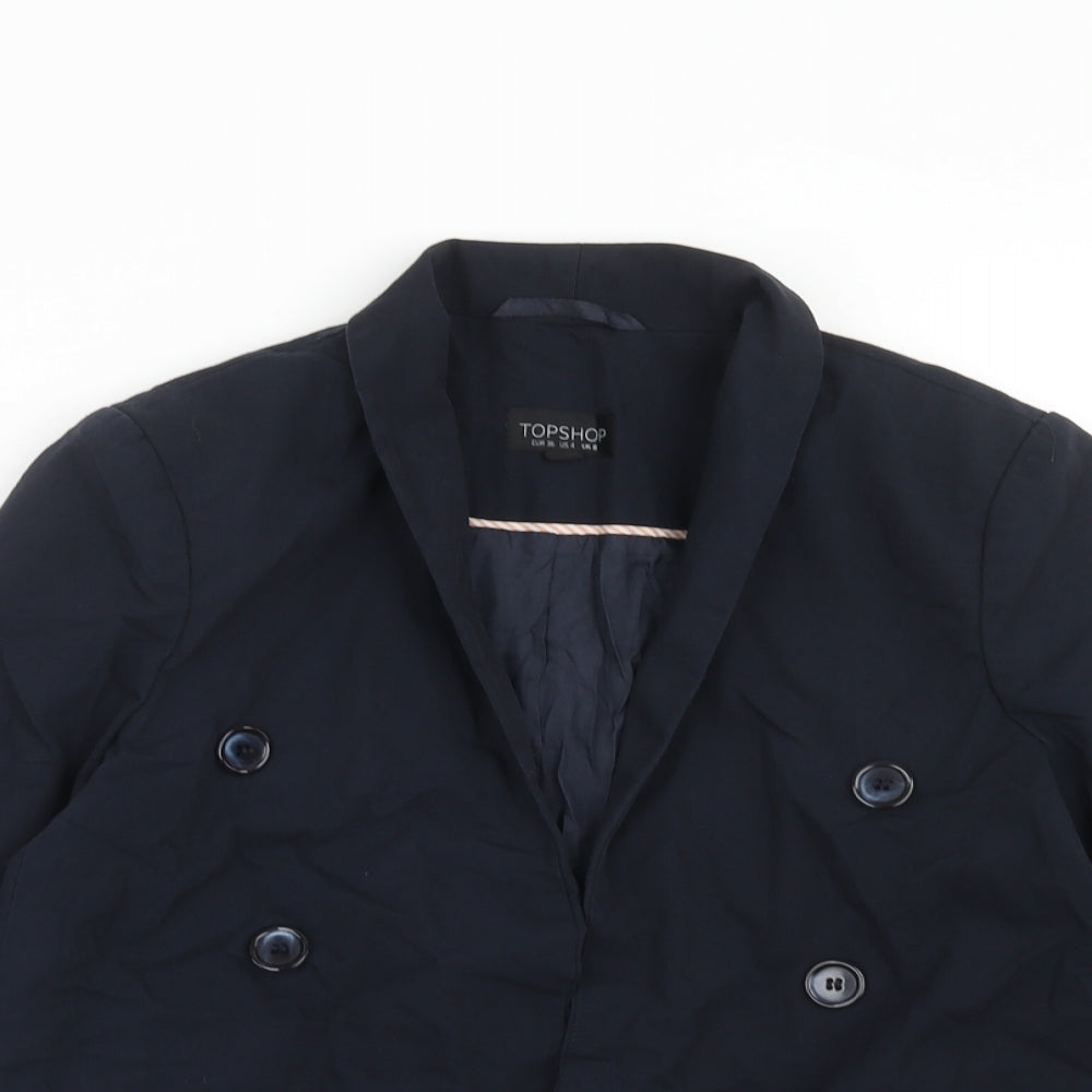 Topshop Womens Blue Jacket Blazer Size 8