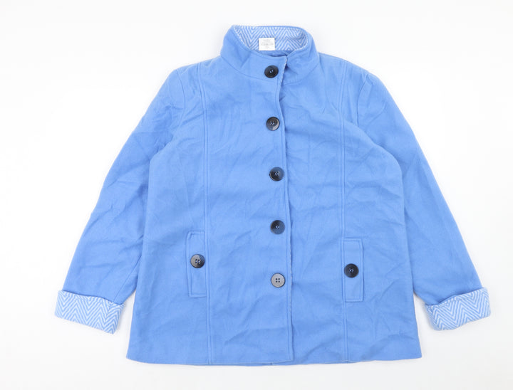Anne De Lancay Womens Blue Jacket Size M Button