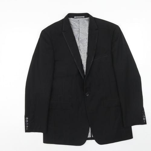 Skopes Mens Black Polyester Jacket Suit Jacket Size 38 Regular