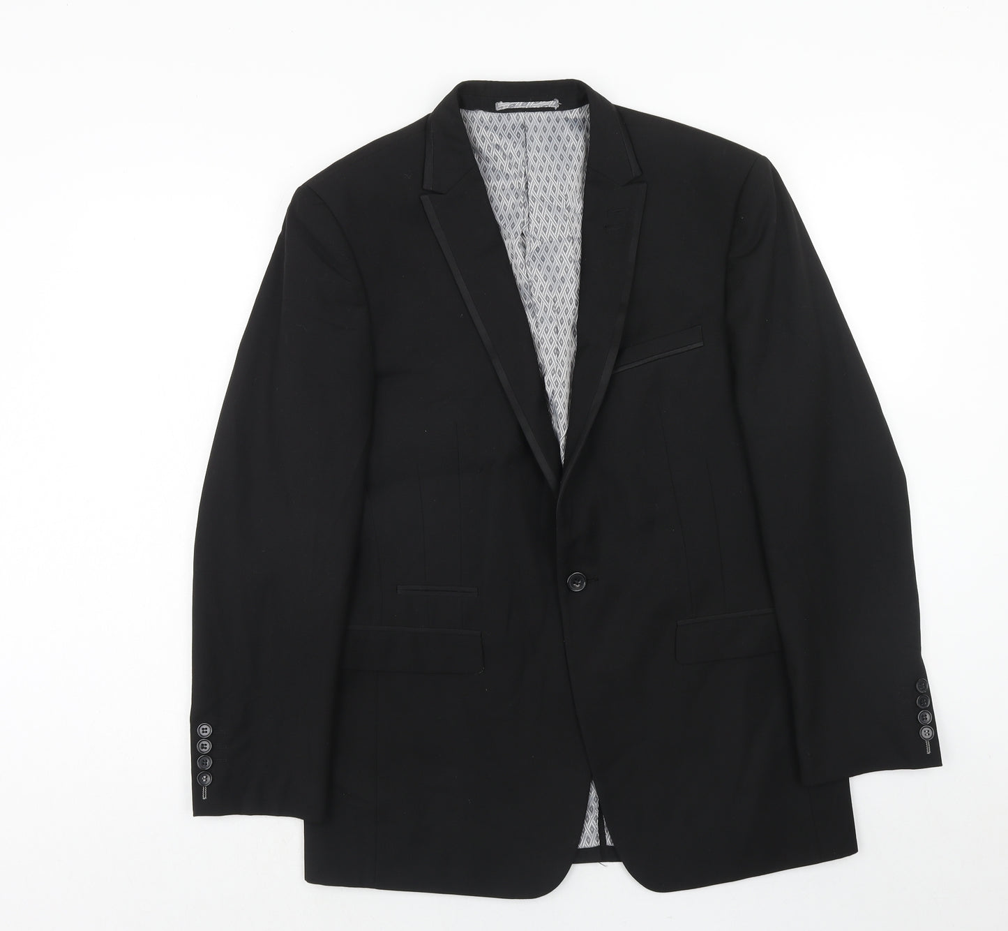 Skopes Mens Black Polyester Jacket Suit Jacket Size 38 Regular