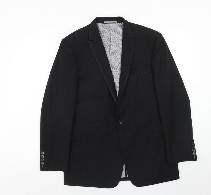 Skopes Mens Black Polyester Jacket Suit Jacket Size 38 Regular