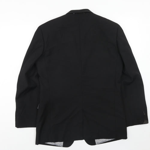 Skopes Mens Black Polyester Jacket Suit Jacket Size 38 Regular