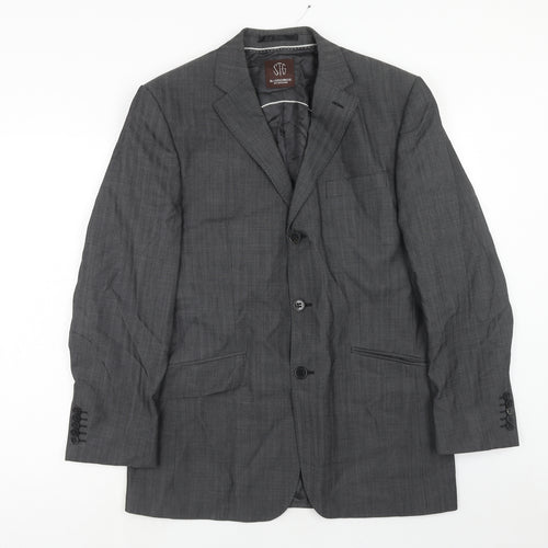St george Mens Grey Wool Jacket Suit Jacket Size 40 Regular