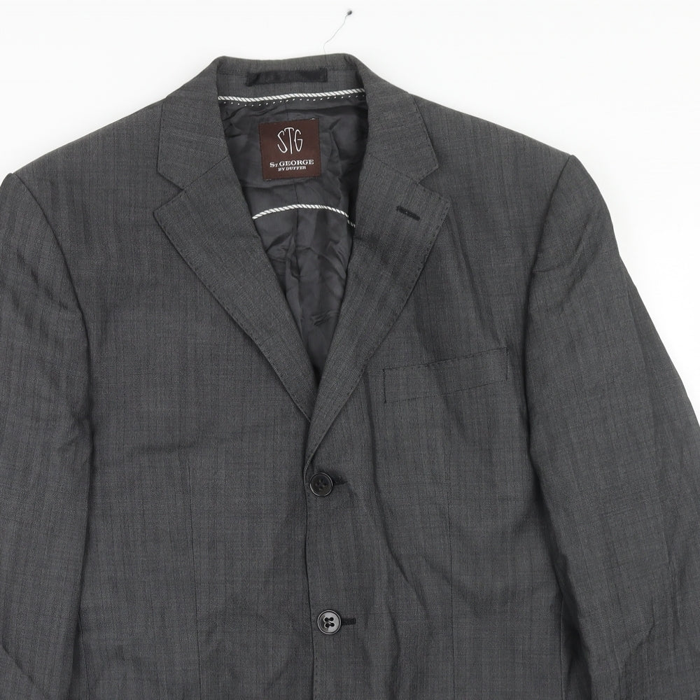 St george Mens Grey Wool Jacket Suit Jacket Size 40 Regular