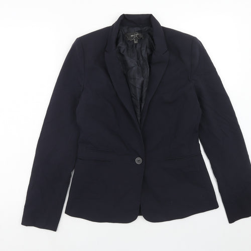 Mango Womens Blue Polyacrylate Fibre Jacket Suit Jacket Size S