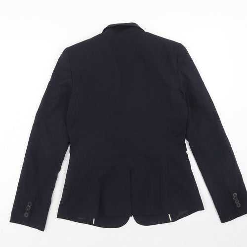 Mango Womens Blue Polyacrylate Fibre Jacket Suit Jacket Size S