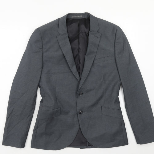 Cedar Wood State Mens Grey Polyester Jacket Suit Jacket Size 38 Regular