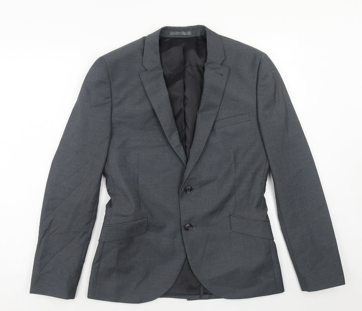 Cedar Wood State Mens Grey Polyester Jacket Suit Jacket Size 38 Regular