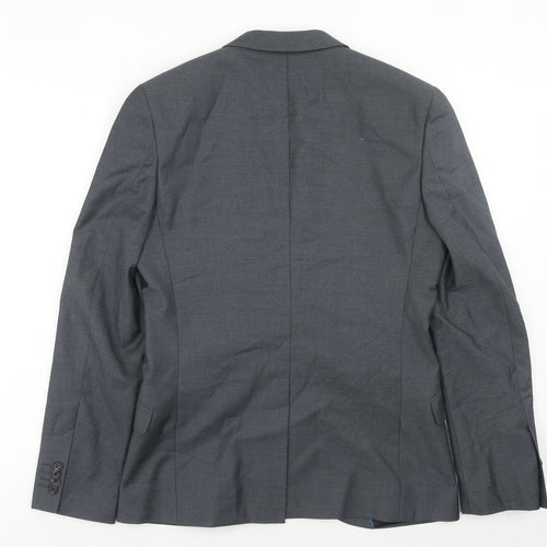 Cedar Wood State Mens Grey Polyester Jacket Suit Jacket Size 38 Regular