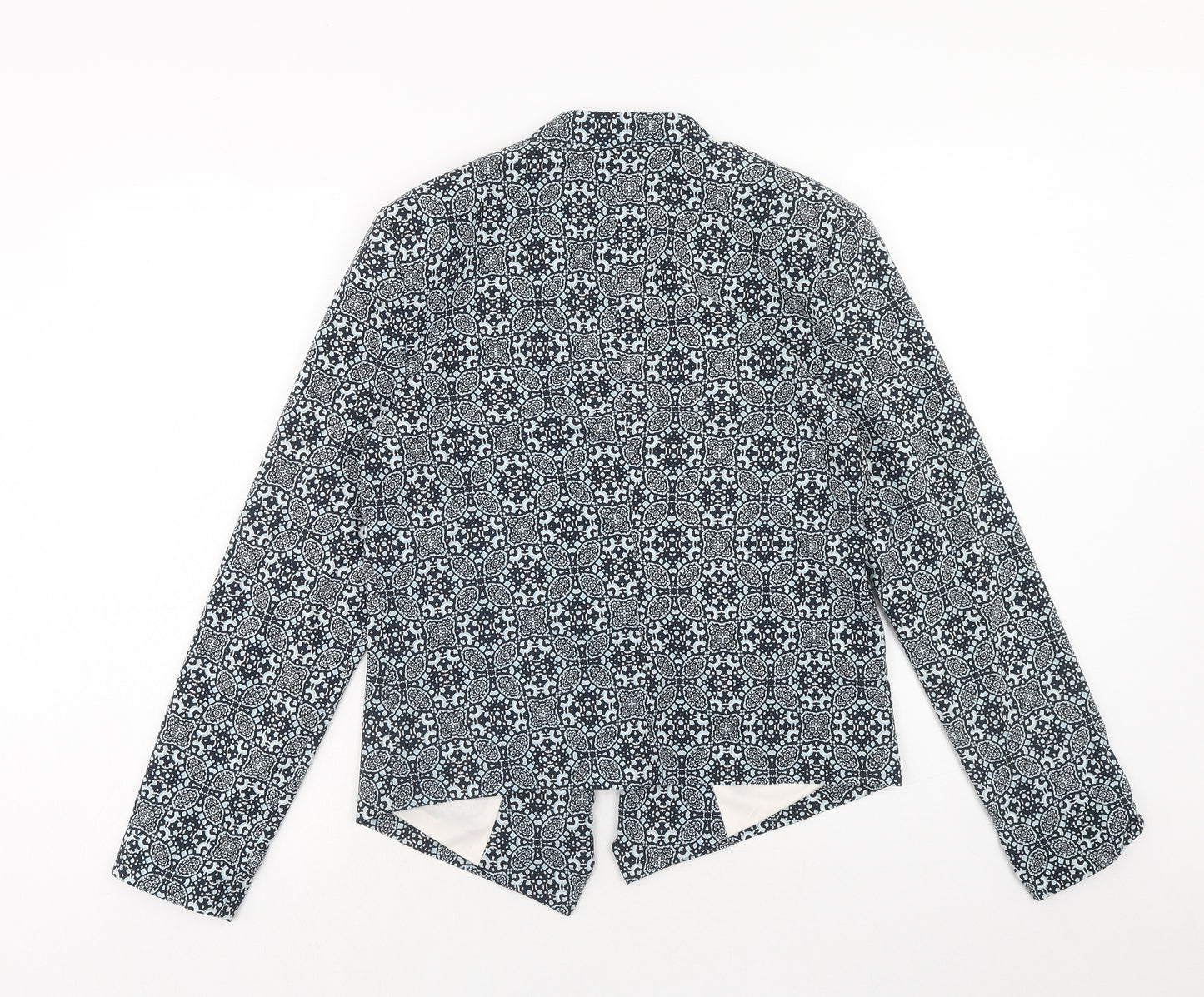 New Look Womens Blue Geometric Jacket Blazer Size 12