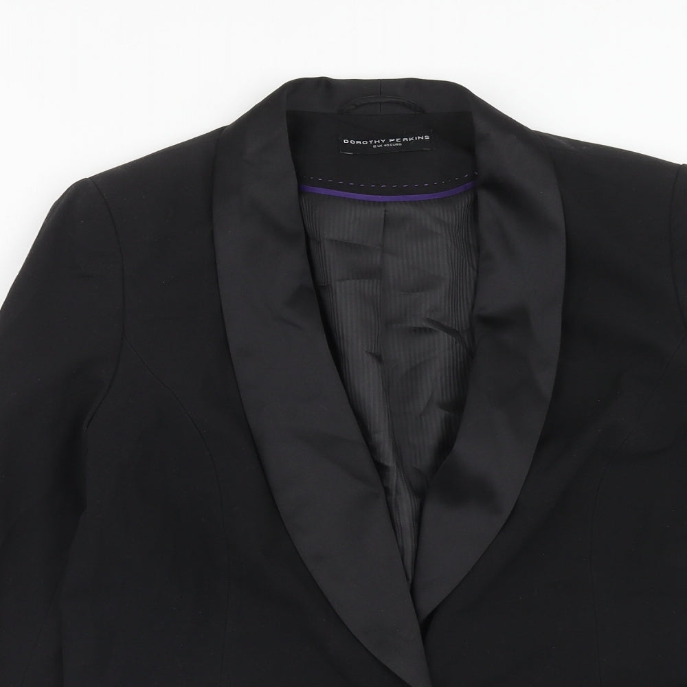 Dorothy Perkins Womens Black Polyester Tuxedo Suit Jacket Size 12