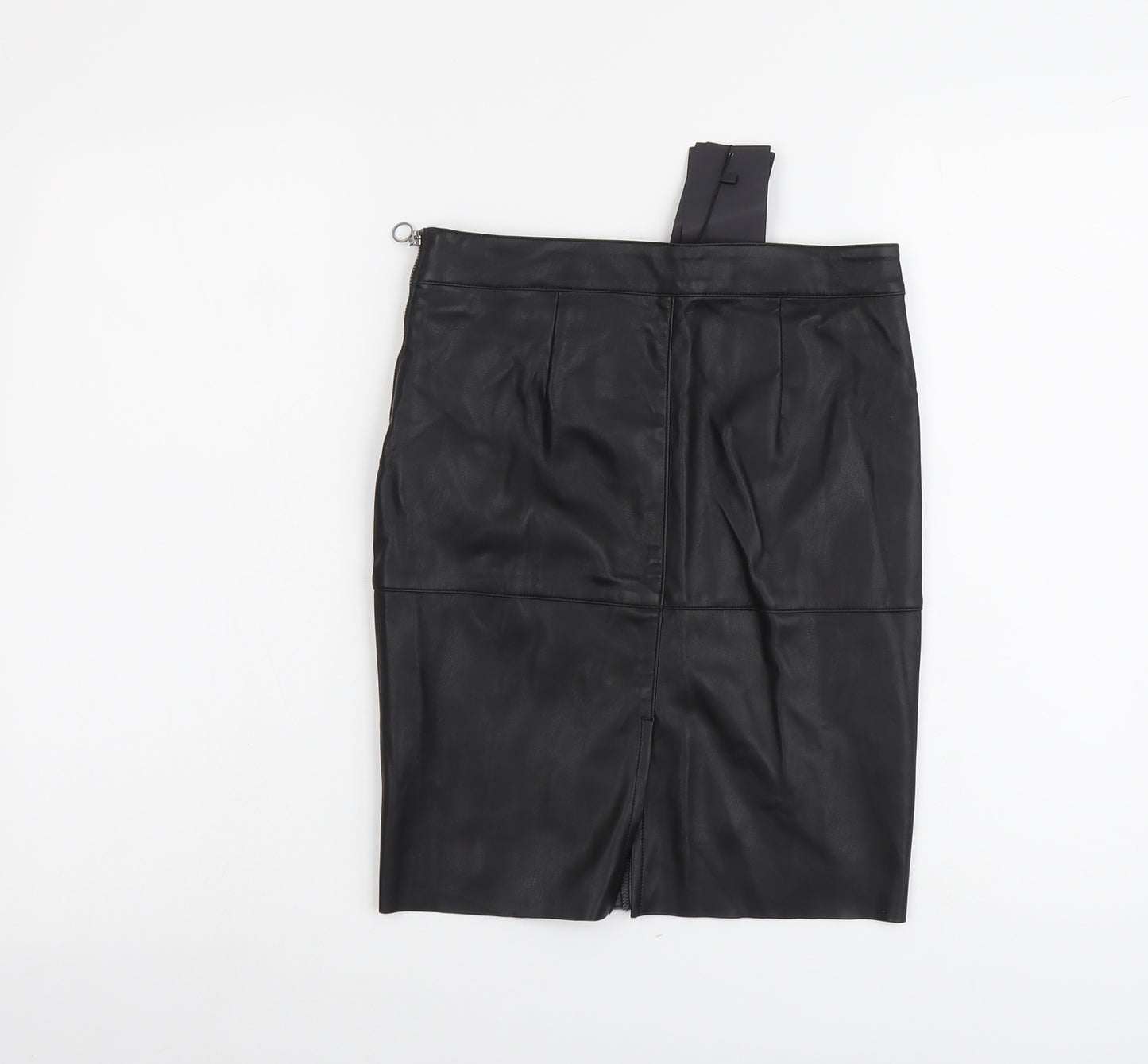VERO MODA Womens Black Polyester Straight & Pencil Skirt Size S Zip