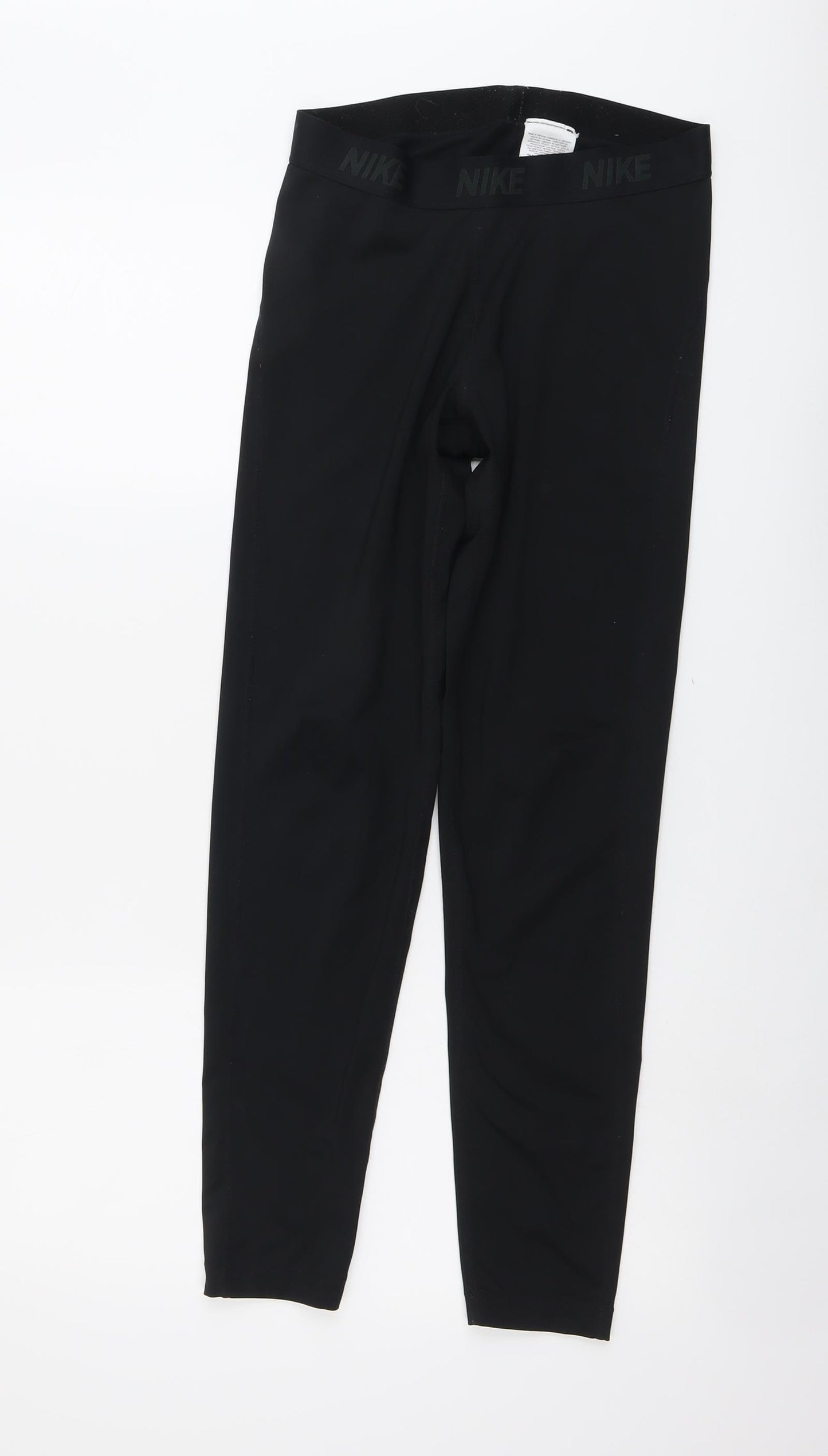 Nike Womens Black Polyester Compression Leggings Size L L28 in Regular Pullover
