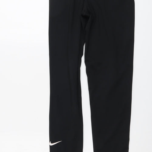 Nike Womens Black Polyester Compression Leggings Size L L28 in Regular Pullover