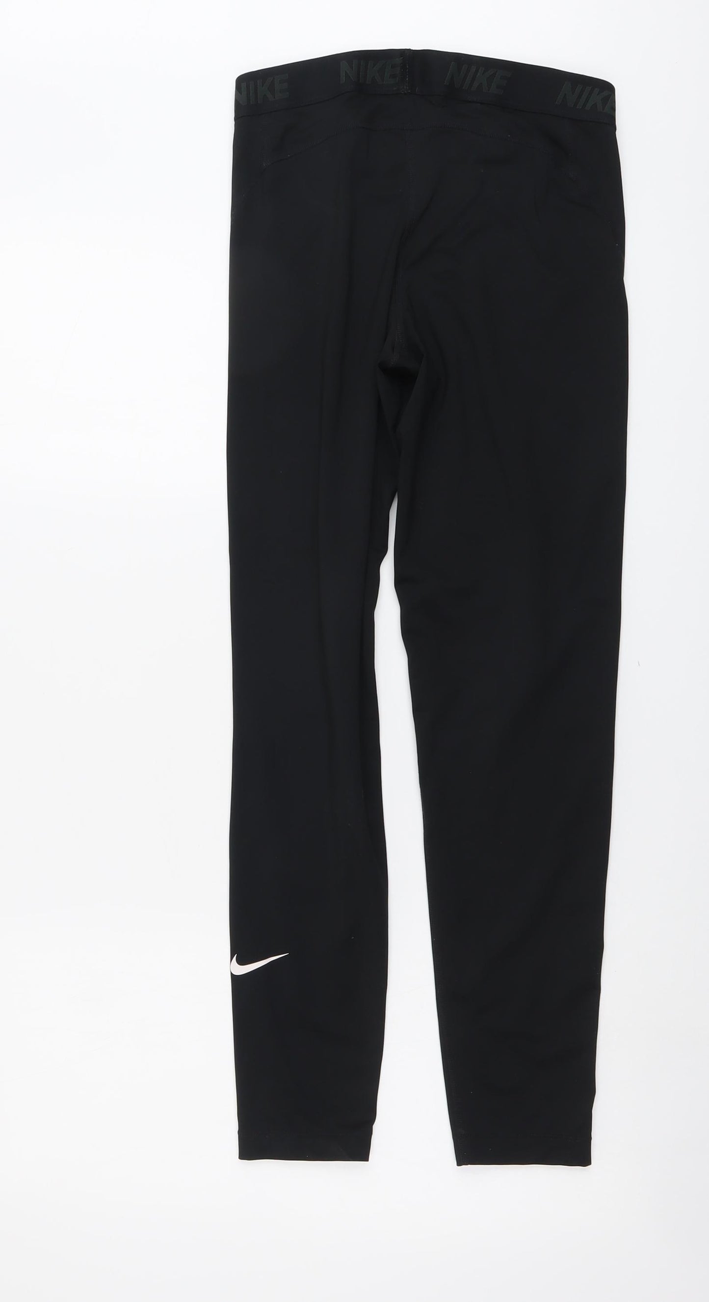 Nike Womens Black Polyester Compression Leggings Size L L28 in Regular Pullover